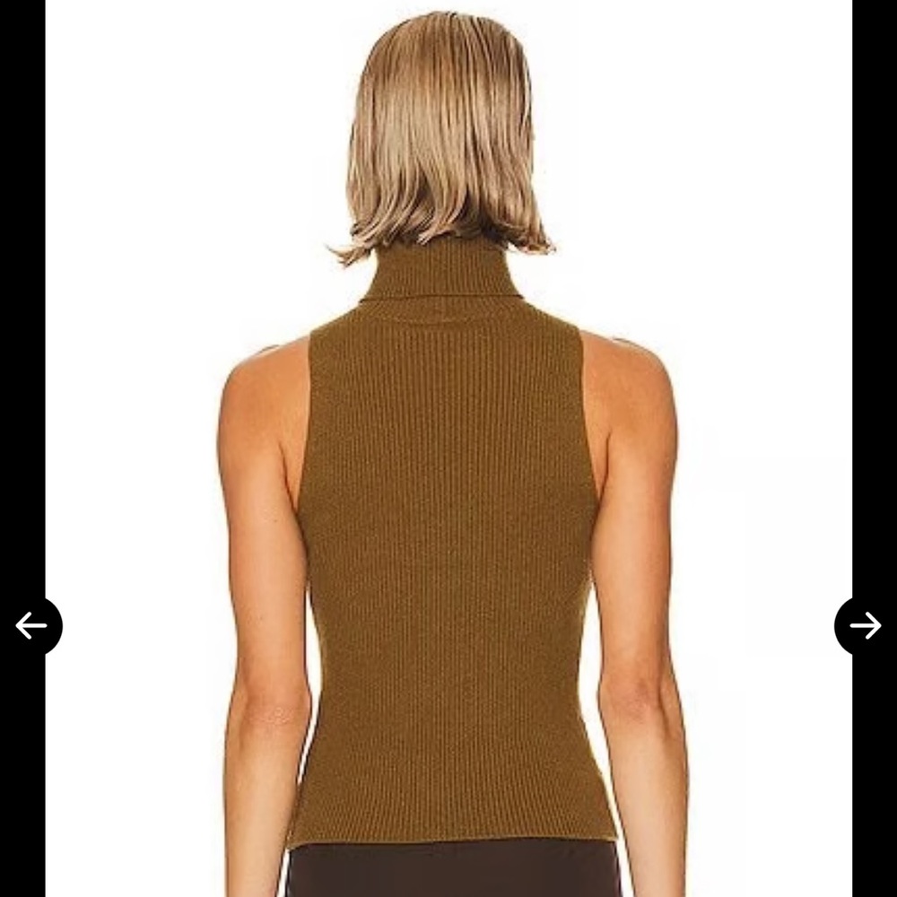 Enza Wool Cashmere Olive Turtleneck Sweater - Picture 3 of 7